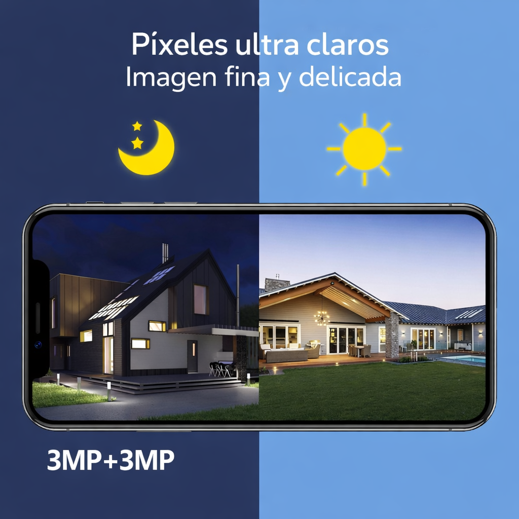 Cámara Solar Mcasa 2K Doble Lente 360°