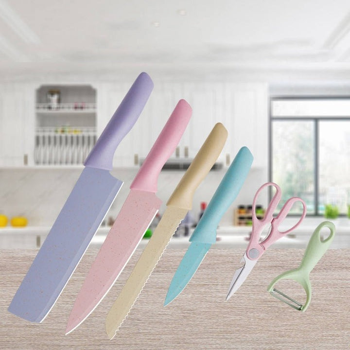 Set Juego De Cuchillos 6 Piezas Colores