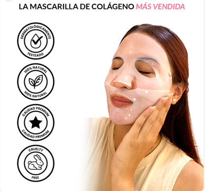 Mascarilla Facial Hidratant Colageno - 6 Mascarillas + 4 gratis (10 Mascarillas)