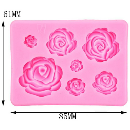Moldes 7 Espacios Rosas De Fondant