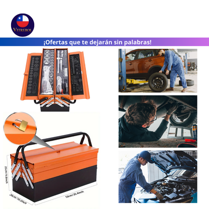 Caja baúl Metálico de herramienta con 85 piezas  - para todos tus trabajos