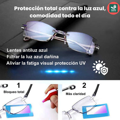 GAFAS MULTIFOCALES INTELIGENTES TR90 CON ZOOM AUTOMATICO, PROTECCION DE LUZ AZUL Y AMARILLA.
