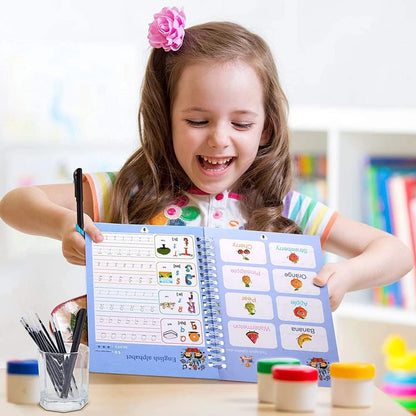 Cuadernos Montessori – Escritura Mágica Reutilizable – Mejora su letra en 7 días de forma divertida