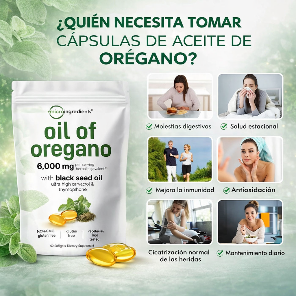 💫 ✨Aceite de orégano con aceite de semilla negra-60 cápsulas. Mejora tu salud💫 ✨+ ENVÍO GRATIS 🚚