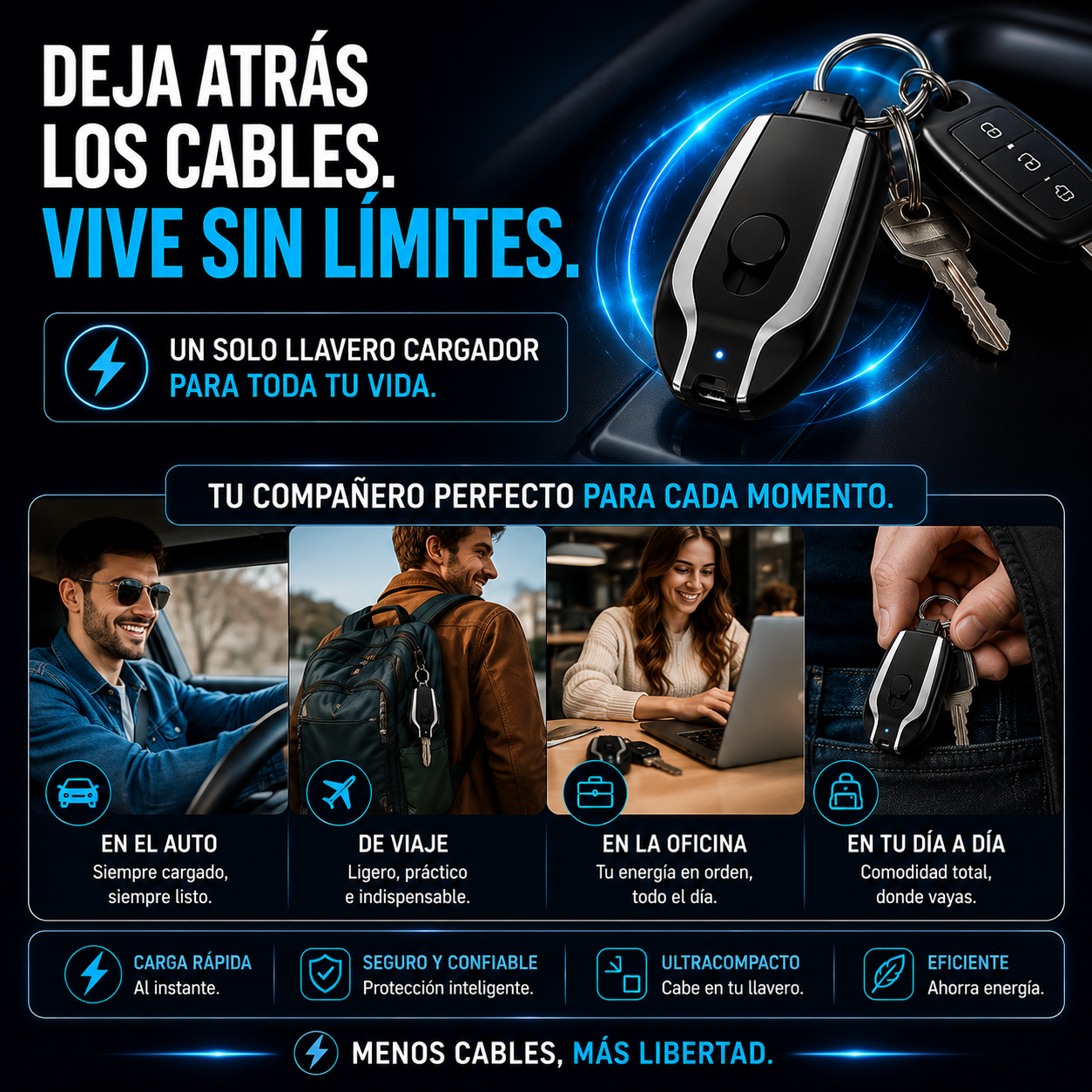 🔋 💫 ✨Mini Power Bank Llavero – Energía de Emergencia en tu Bolsillo💫 ✨+ ENVÍO GRATIS 🚚