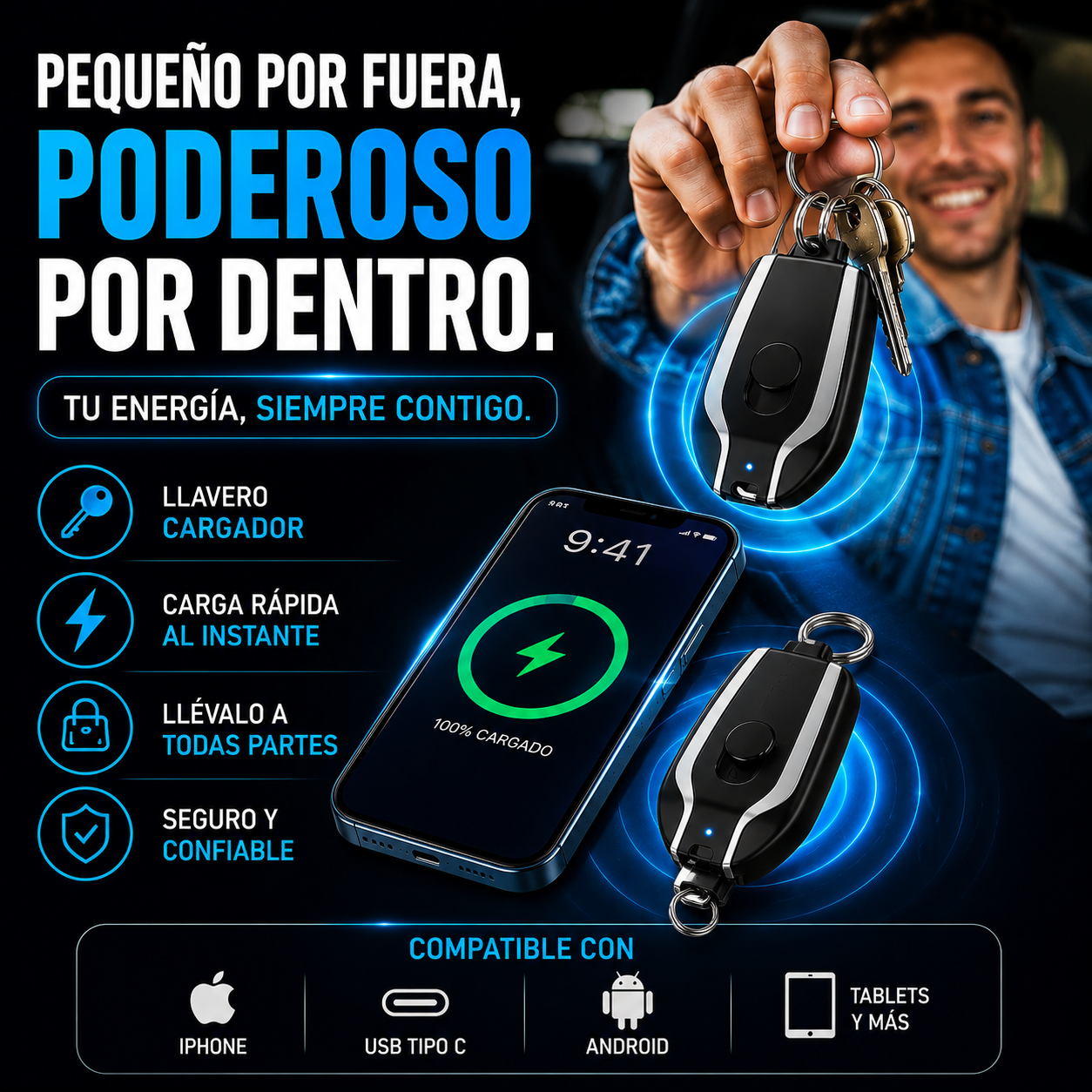 🔋 💫 ✨Mini Power Bank Llavero – Energía de Emergencia en tu Bolsillo💫 ✨+ ENVÍO GRATIS 🚚
