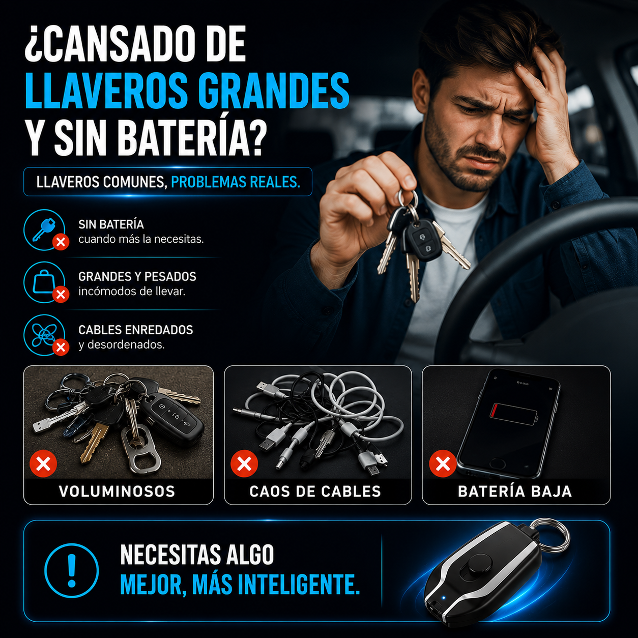 🔋 💫 ✨Mini Power Bank Llavero – Energía de Emergencia en tu Bolsillo💫 ✨+ ENVÍO GRATIS 🚚