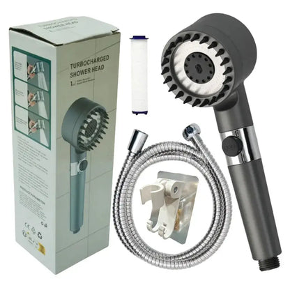 Cabezal de ducha de alta presión 4 en 1 con masajeador