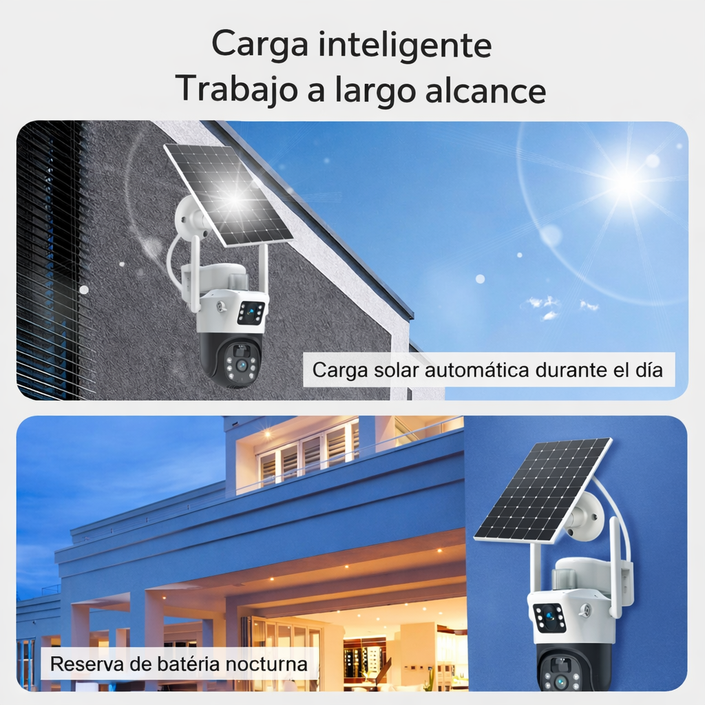 Cámara Solar Mcasa 2K Doble Lente 360°