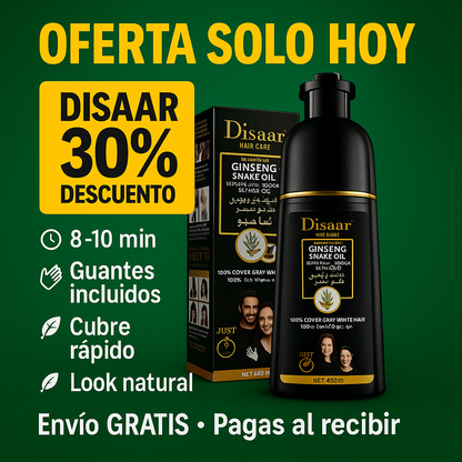 Shampoo Disaar® –Cubre canas y deja el cabello suave y brillante. ( Compra 2 por 29,990 CLP)