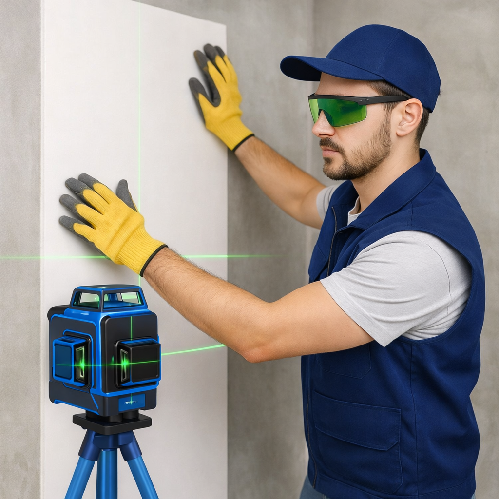 Nivel Láser 4D Profesional 16 Líneas Luz Verde + 2 Baterías