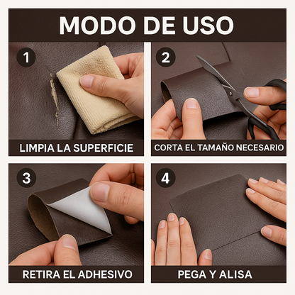 Rollo de Cuero Premium 2x1 – Repara y renueva superficies dañadas – Deja tus muebles como nuevos en segundos