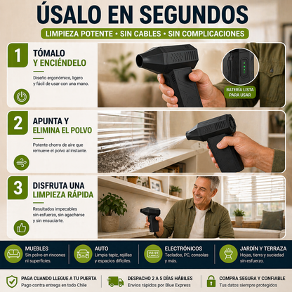 TurboClean Pro - Limpieza Potente Sin Cables en Segundos