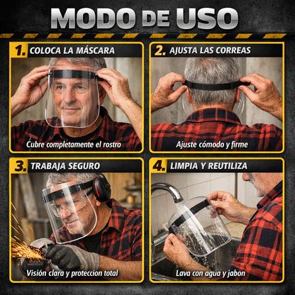 Máscara Facial Transparente – Protección Total – Seguridad Visible desde el Primer Uso