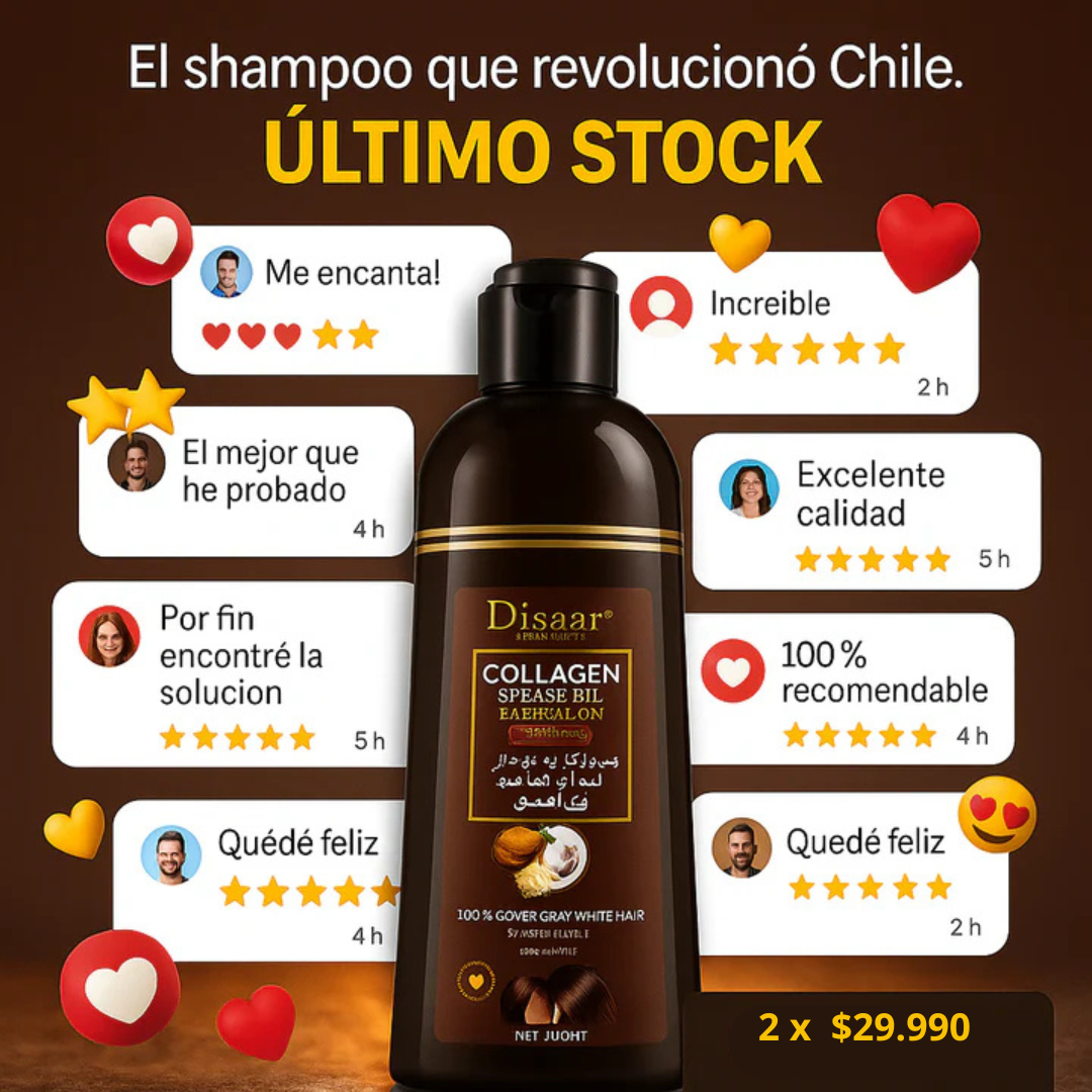 Shampoo Disaar® –Cubre canas y deja el cabello suave y brillante. ( Compra 2 por 29,990 CLP)