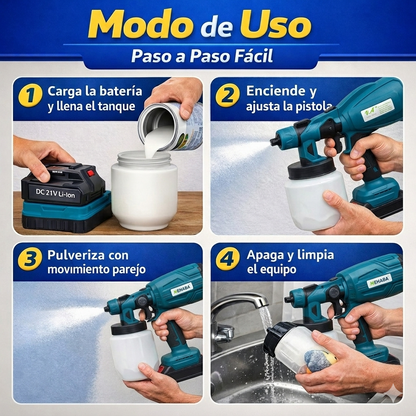 Pistola Pulverizadora Pintura – Inalámbrica – Renueva tu Casa en Menos Tiempo y sin Gastar de Más