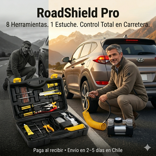 RoadShield Pro - El kit que te salva en carretera, sin esperar ayuda