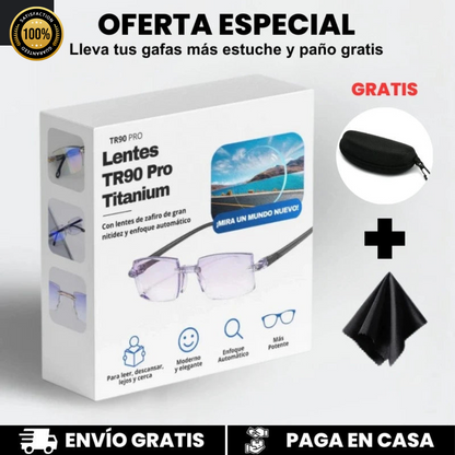 GAFAS MULTIFOCALES INTELIGENTES TR90 CON ZOOM AUTOMATICO, PROTECCION DE LUZ AZUL Y AMARILLA.