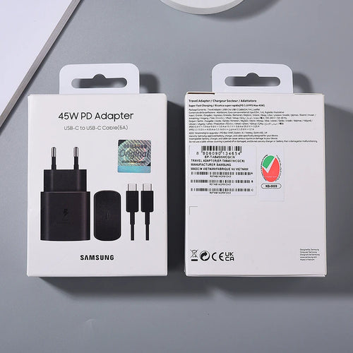 Cargador Original Samsung 45W USB-C con Cable – Super Fast Charging 2.0