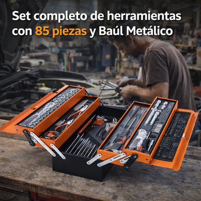 CAJA DE HERRAMIENTAS 85 PIEZAS – 5 NIVELES - PROFESIONAL