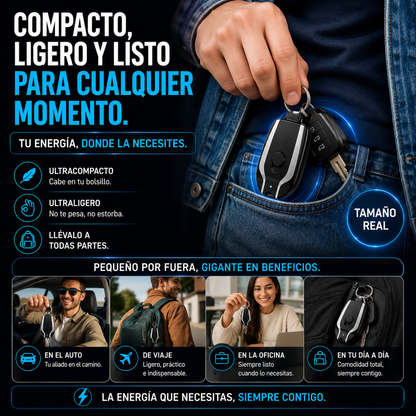 🔋 💫 ✨Mini Power Bank Llavero – Energía de Emergencia en tu Bolsillo💫 ✨+ ENVÍO GRATIS 🚚