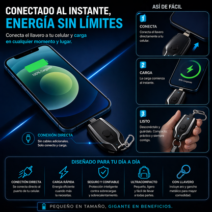 🔋 💫 ✨Mini Power Bank Llavero – Energía de Emergencia en tu Bolsillo💫 ✨+ ENVÍO GRATIS 🚚