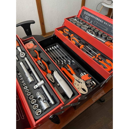 Caja baúl Metálico de herramienta con 85 piezas  - para todos tus trabajos