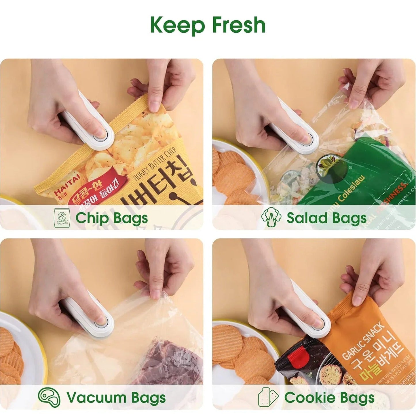 Mini Sellador de Bolsas Recargable
