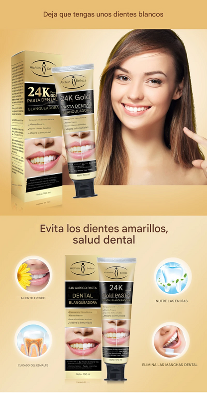 PASTA DENTAL GOLD BLANQUEADOR ANTI-MANCHAS 2X1