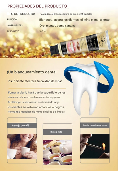 PASTA DENTAL GOLD BLANQUEADOR ANTI-MANCHAS 2X1